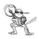 Ninja turtle as skeleton tattoo design idea