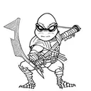 Ninja turtle as skeleton tattoo design idea