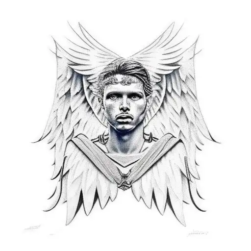 angel Michael warrior tattoo design idea