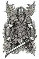 Viking warrior tattoo design idea