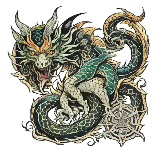 tiamat tattoo design idea
