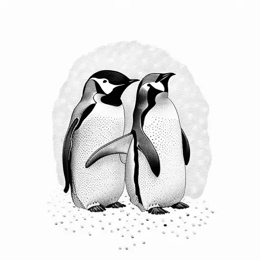 Emperor penguin  tattoo design idea