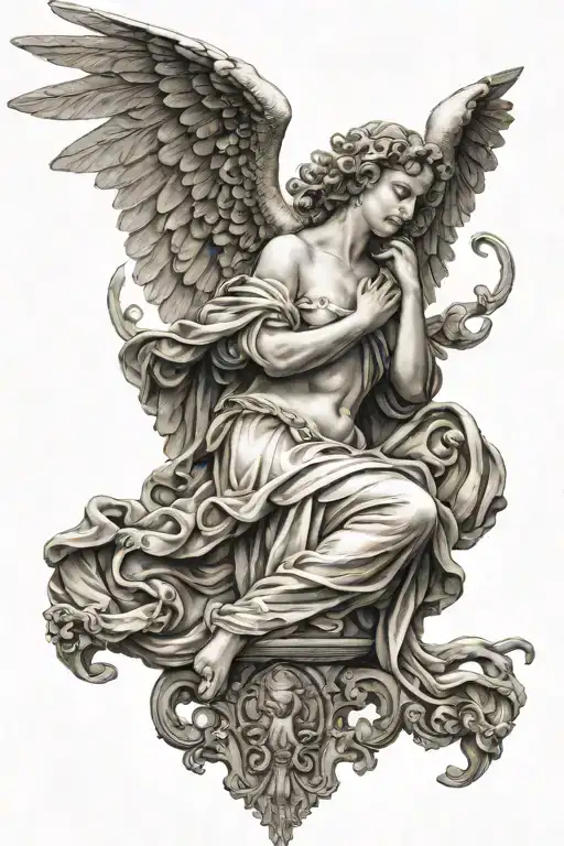 whispering angel on the neck tattoo tattoo design idea