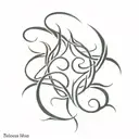 tribal tattoo with the name Elion and Neo. shall fit on a forearm tattoo design idea