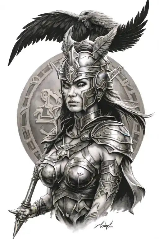 Valkyrie warrior tattoo design idea