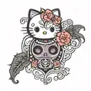 goth hello kitty  tattoo design idea