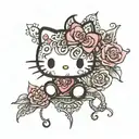 goth hello kitty  tattoo design idea