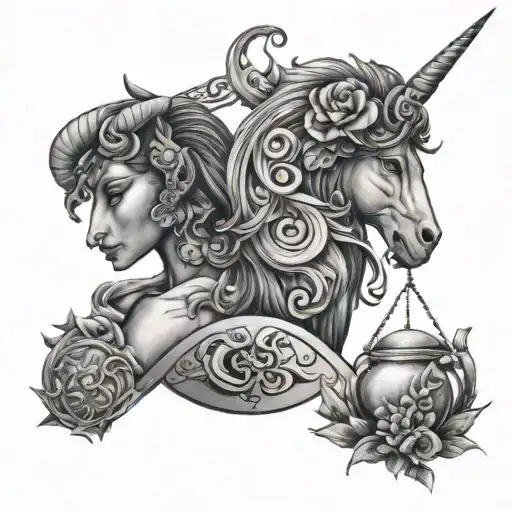 Capricorn and Libra for a mom tattoo design idea