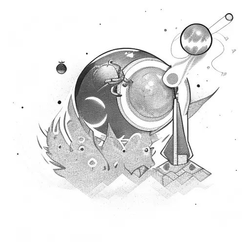 archer with mirrorball tattoo design idea