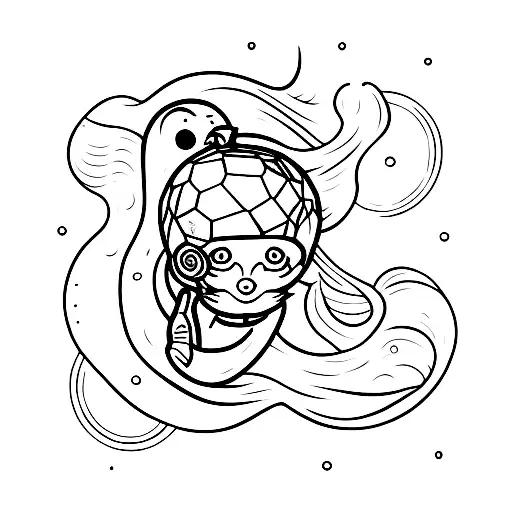 archer with mirrorball tattoo design idea