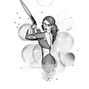 archer with mirrorball tattoo design idea