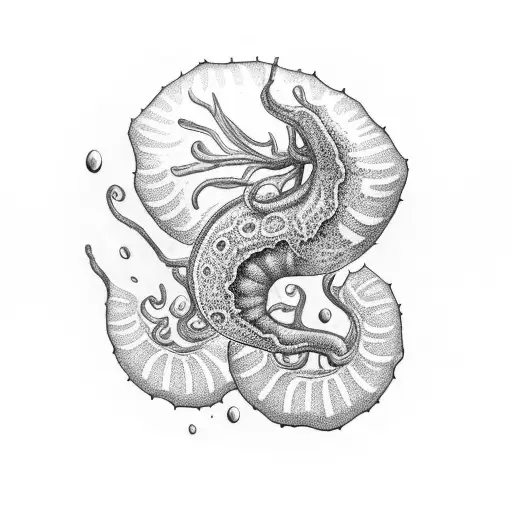 arm reaching out of rafflesia tattoo design idea