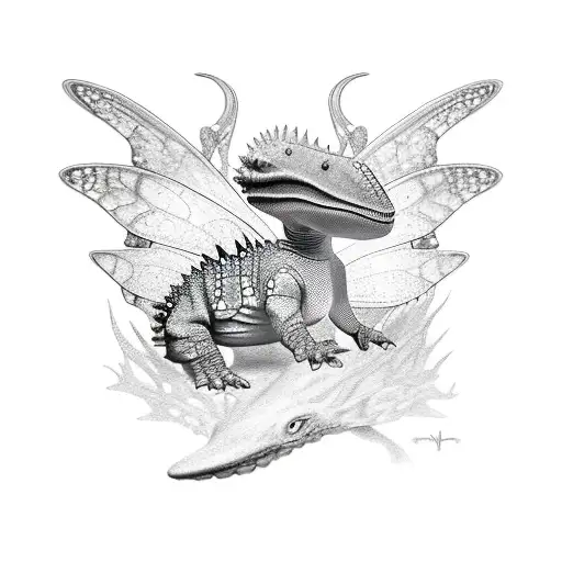 Ankylosaurus WITH FAIRY WINGS tattoo design idea