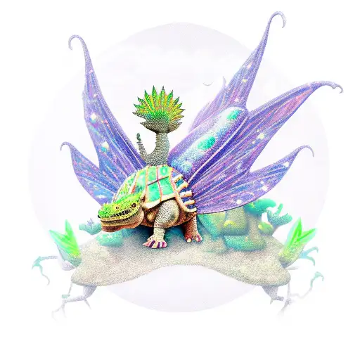 Ankylosaurus WITH FAIRY WINGS tattoo design idea