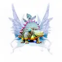 Ankylosaurus WITH FAIRY WINGS tattoo design idea