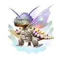 Ankylosaurus WITH FAIRY WINGS tattoo design idea
