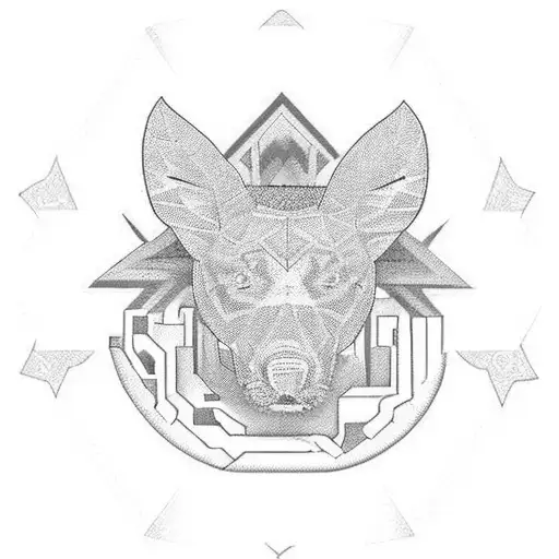 A tattoo incorporating elements from the Ohio, New Mexico, and Chicago flags into a unique geometric pattern tattoo design idea