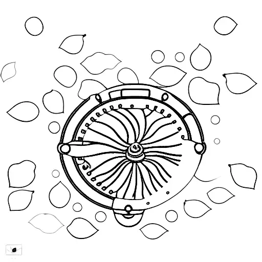 A scuba diver surrounded by a school of tiny lotus flower petals tattoo design idea