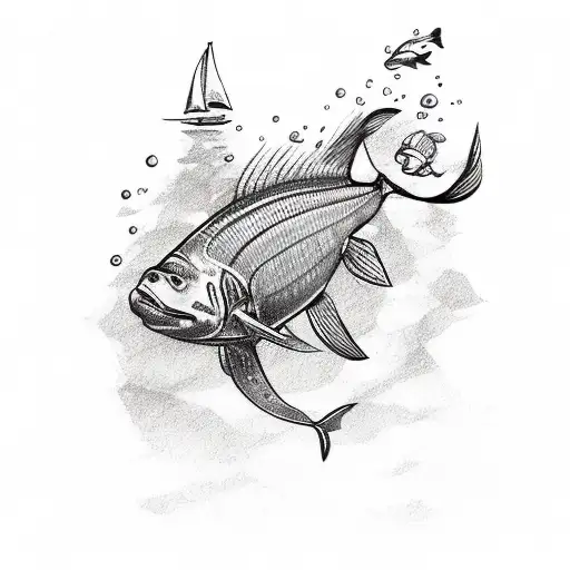 A sketch-style tattoo of a scuba diver exploring the beautiful underwater world of Bali. tattoo design idea