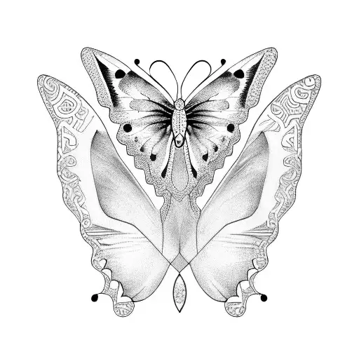 Afro-music inspired butterfly tattoo design idea
