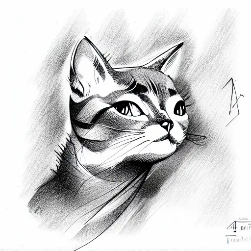 Cat tattoo design idea