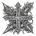 Crown of Thorns with a 3 nail cross in the middle tattoo design idea