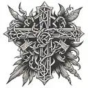 Crown of Thorns with a 3 nail cross in the middle tattoo design idea