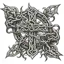 Crown of Thorns with a 3 nail cross in the middle tattoo design idea