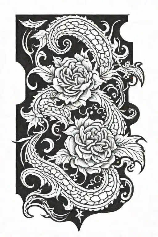 tooled leather sleeve tattoo design idea