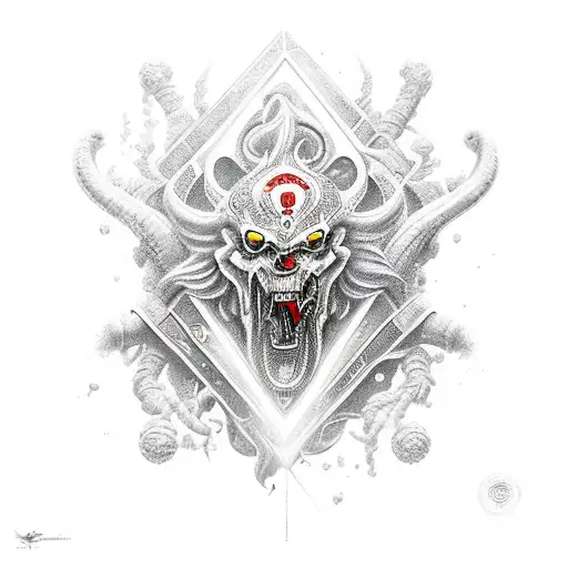 Ares fighting Zeus tattoo design idea