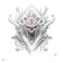 Ares fighting Zeus tattoo design idea