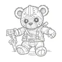 jason Voorhees,freddy kruger death horror cute teddy bear  tattoo design idea