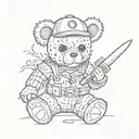 jason Voorhees,freddy kruger death horror cute teddy bear  tattoo design idea