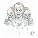 jason Voorhees,freddy kruger,pennywise,Michael Meyers death horror cute tattoo design idea