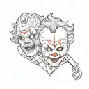 jason Voorhees,freddy kruger,pennywise,Michael Meyers death horror cute tattoo design idea