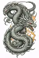 the dragon breathes fire tattoo design idea