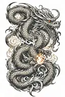 the dragon breathes fire tattoo design idea