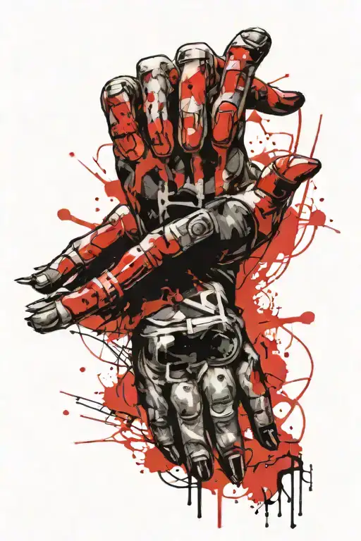 bandaged hand in hand   tattoo design idea