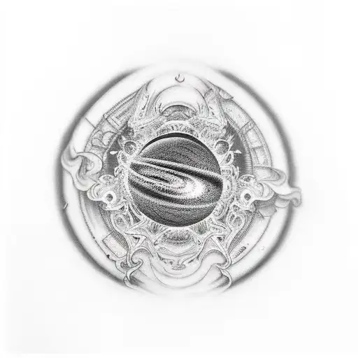 black hole  with life tattoo design idea