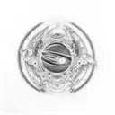 black hole  with life tattoo design idea