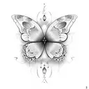 3 Butterflies tattoo design idea