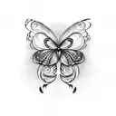 3 Butterflies tattoo design idea
