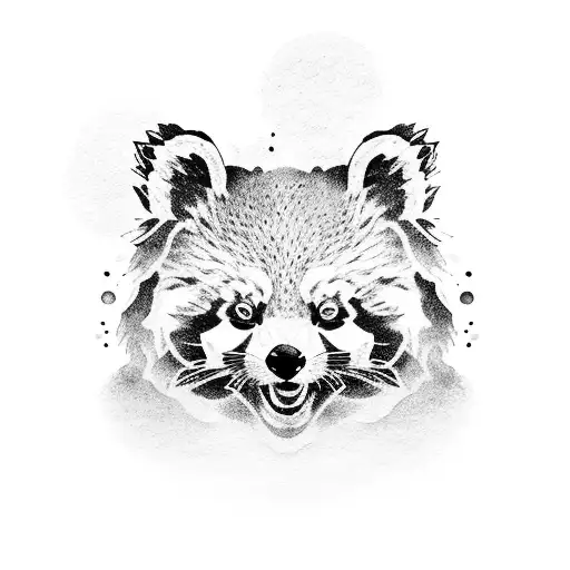 red panda bear full tattoo design idea