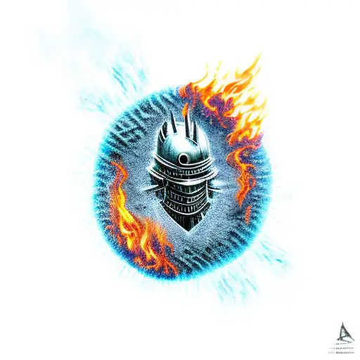 dark souls bond fire tattoo design idea