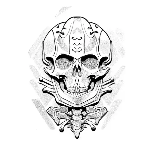 medieval Armor skeleton tattoo design idea