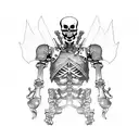 medieval Armor skeleton tattoo design idea