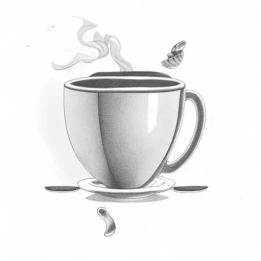 cup of coffee square tattoo design idea