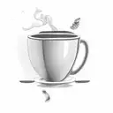 cup of coffee square tattoo design idea