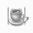 cup of coffee square tattoo design idea