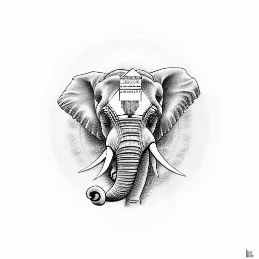 Dotwork "Miscarriage Elephant Tattoo" Tattoo Idea BlackInk AI